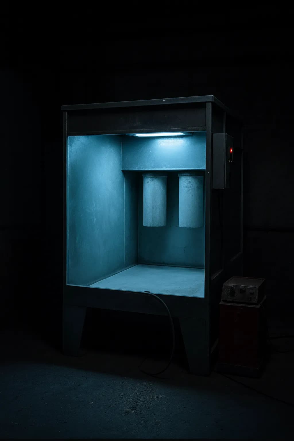 Crane-operated powder coating oven at Aero Enterprises Vasai