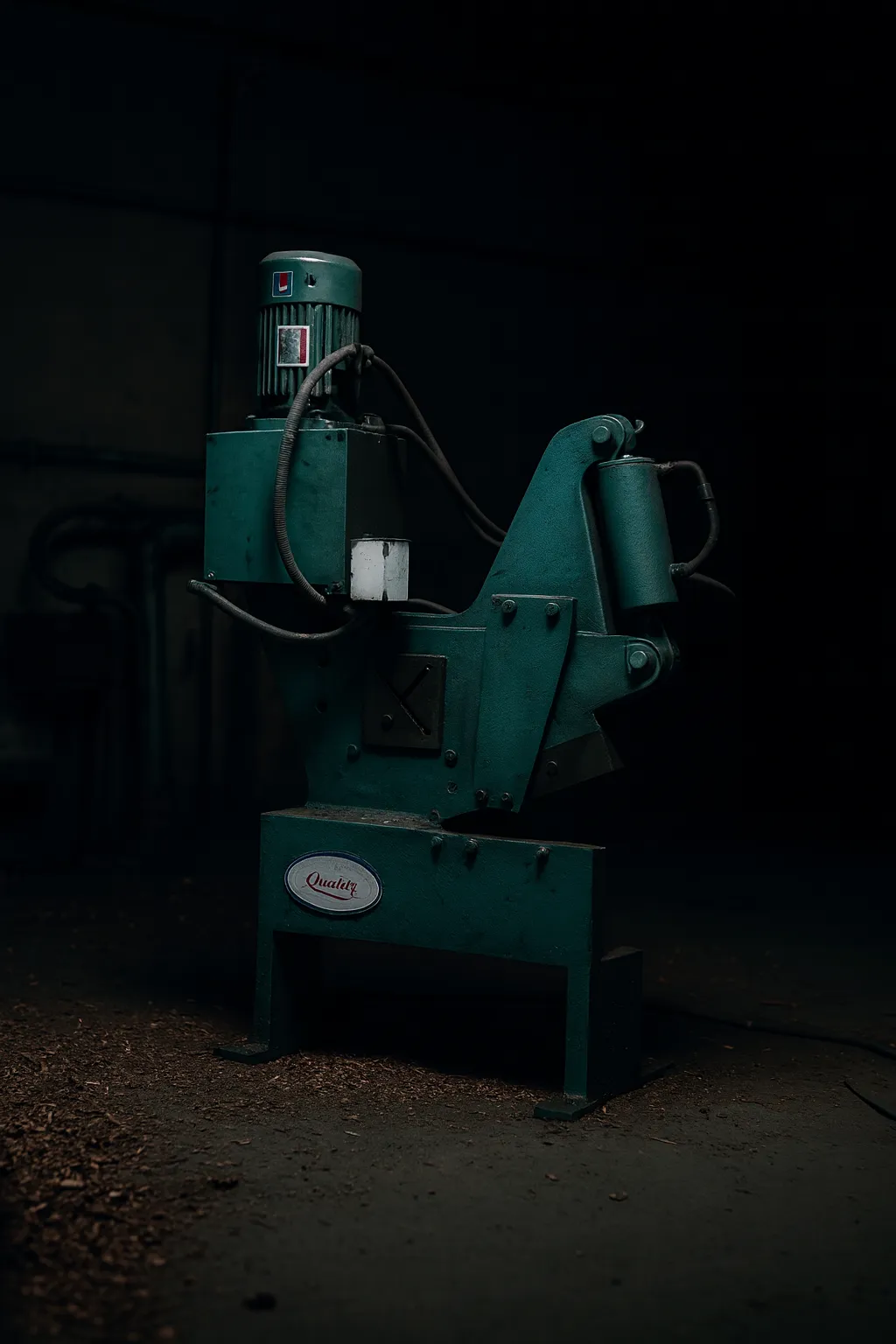 Manual hydraulic shearing machine cutting MS sheet metal blanks at Aero Enterprises Unit I — shearing job work Vasai Palghar